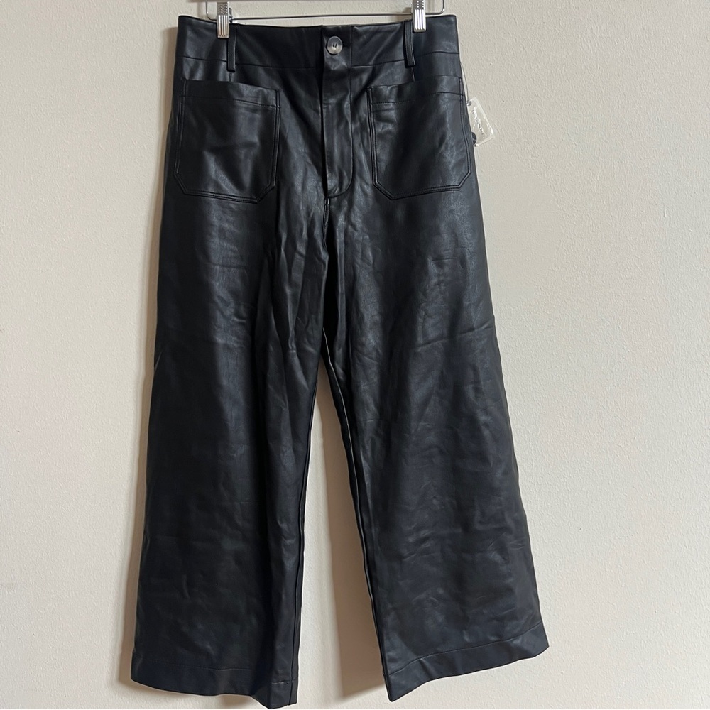 Maeve Anthropologie The Colette Faux Leather Cropped Pants - Picture 4 of 5